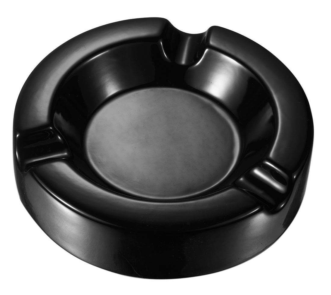 Visol Black Circular Ceramic Cigar Ashtray - Crown Humidors