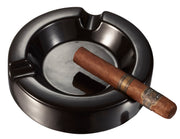 Visol Black Circular Ceramic Cigar Ashtray - Crown Humidors