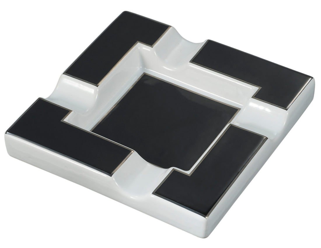 Visol Renner Black & White Ceramic Cigar Ashtray - Vash435