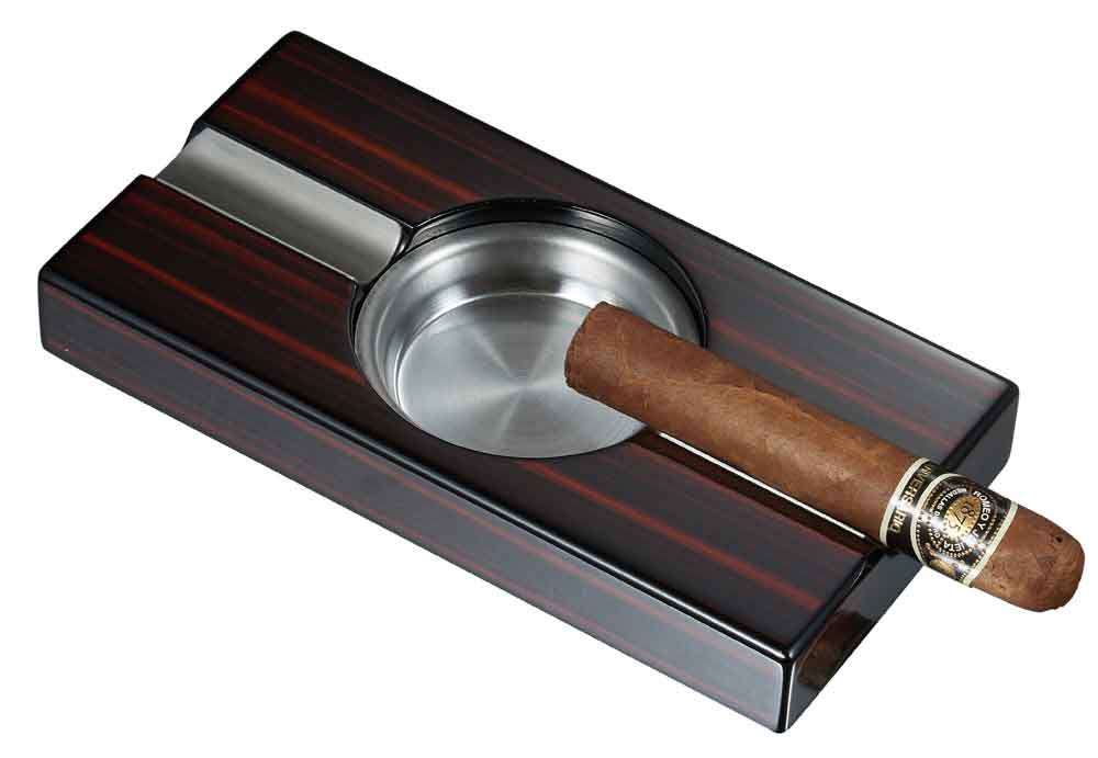 Visol Windsor Macassar Ebony Wood Finish Cigar Ashtray - Crown Humidors