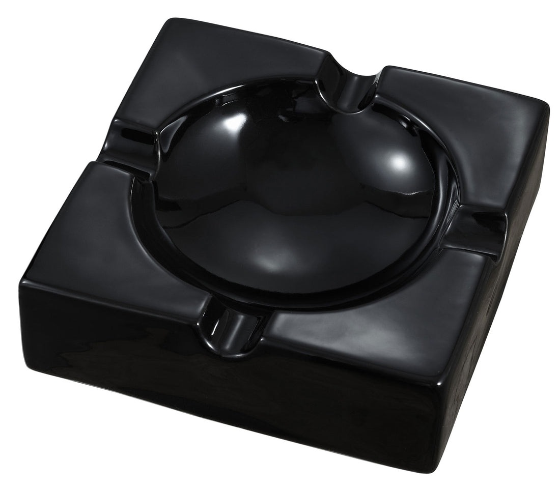 Visol Lokken Black Ceramic Ashtray for Patio Use - Crown Humidors