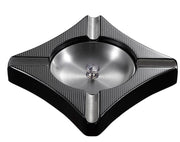 Visol Fuego Carbon Fiber Patterned Wooden CIgar Ashtray - Holds 4 Cigars - Crown Humidors