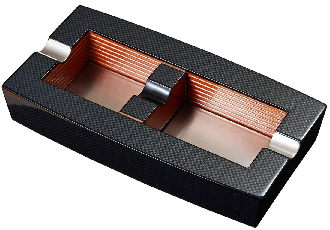 Visol Normandy Carbon Fiber Elongated Ashtray With Adjustable Cigar Rest - Vash724