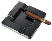Visol Renner Black Ceramic Cigar Ashtray - Crown Humidors