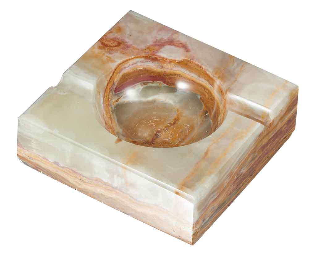 Visol Sugilite Light Olive Onyx Stone Cigar Ashtray with 2 Cigar Rests - Crown Humidors
