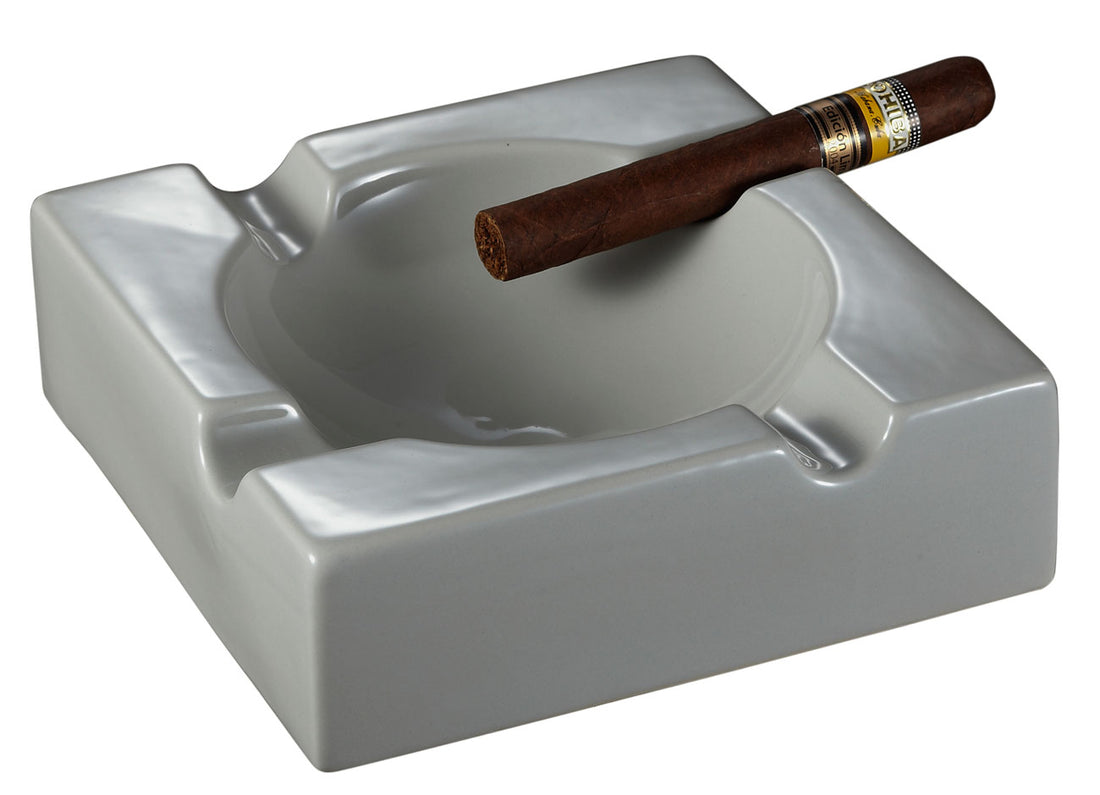Visol Donovan Grey Ceramic Cigar Ashtray For Patio Use - Crown Humidors