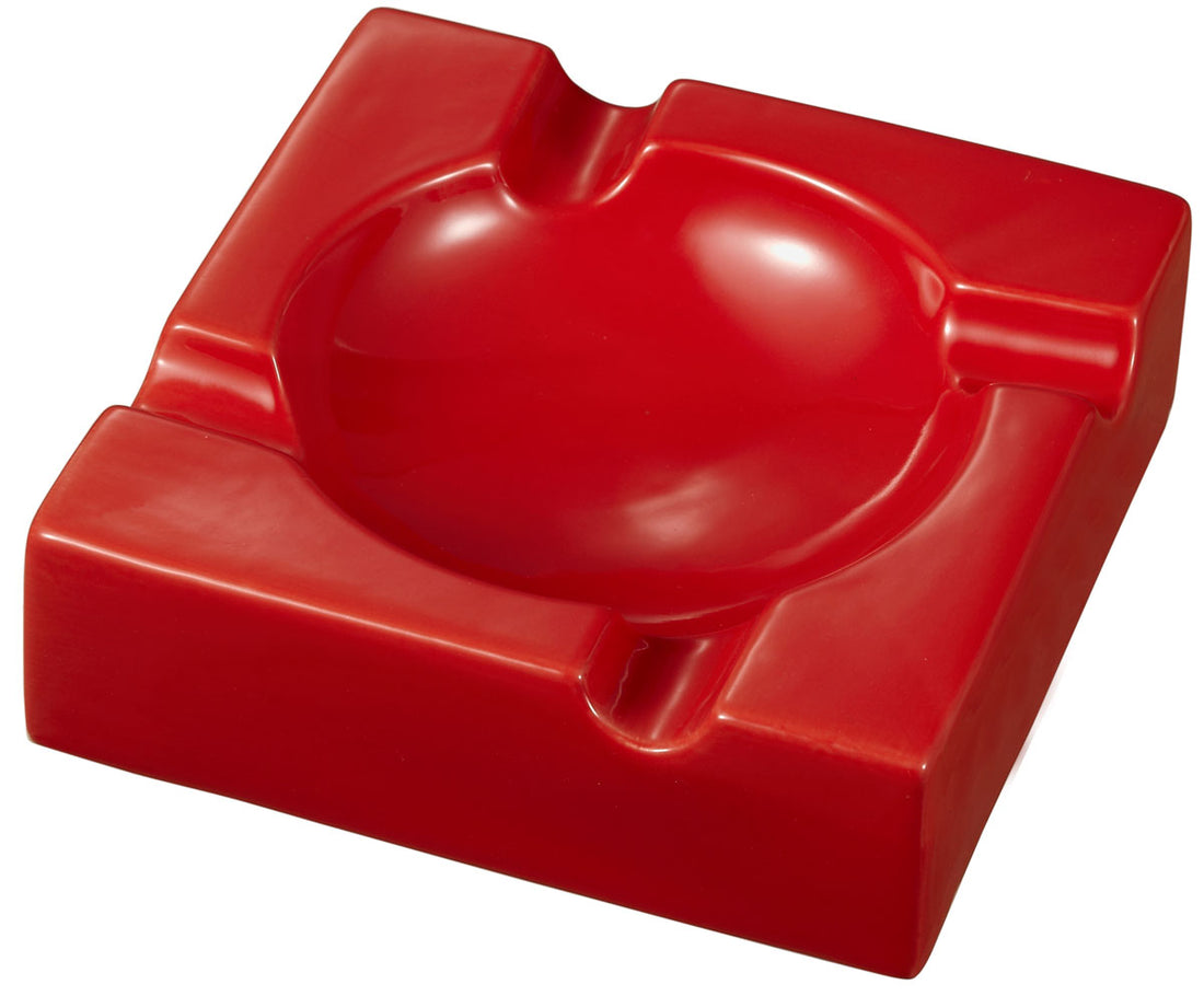Visol Donovan Red Ceramic Cigar Ashtray For Patio Use - Crown Humidors