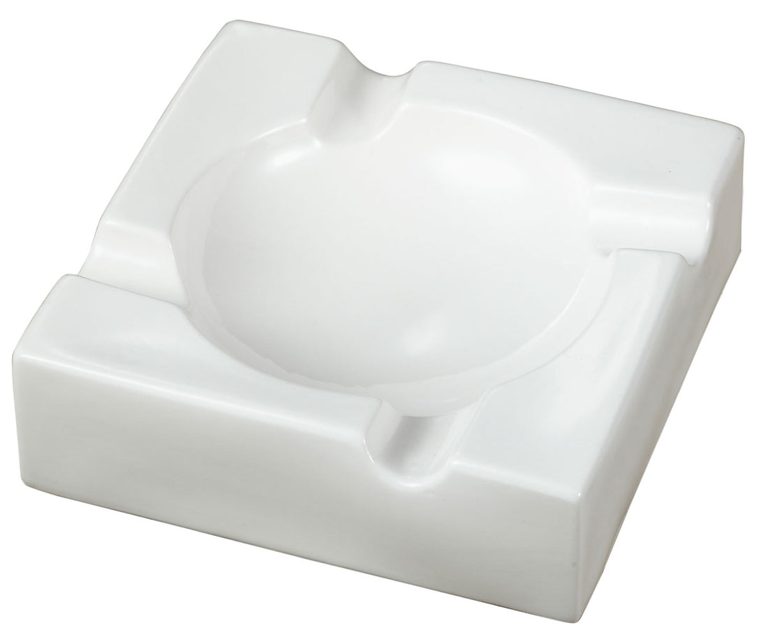Visol Donovan White Ceramic Cigar Ashtray For Patio Use - Crown Humidors