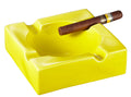 Visol Donovan Yellow Ceramic Cigar Ashtray For Patio Use - Crown Humidors