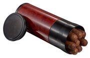 Visol Carlos 7-cigar Travel/Desk Humidor - Burl and Black - Crown Humidors