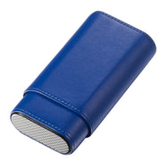 Visol Burgos Blue Leather Cigar Case - Holds 3 Cigars - Vcase466Bl