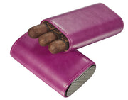Visol Burgos Purple Leather Cigar Case - Holds 3 Cigars - Vcase466Pu
