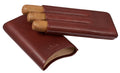 Visol Legend Burgundy Genuine Leather Cigar Case - Holds 3 Cigars - Crown Humidors