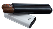 Visol Agent White & Black Carbon Fiber Cigar Case - 2 Finger - Crown Humidors