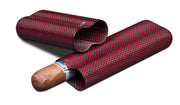 Visol Red Kevlar Lightweight Cigar Case - Holds 2 Cigars of Up to 58 Ring Gauge - Crown Humidors