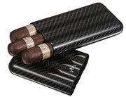 Visol Night II Carbon Fiber Larger Cigar Case - 3 Finger - Crown Humidors