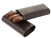 Visol Santa Fe Tobacco Leaf Patterned Brown Leather Cigar Case - Vcase701Br2