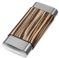 Visol Carver Zebrawood and Stainless Steel Cigar Case - 3 Cigars - Crown Humidors