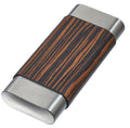 Visol Carver Ebony and Stainless Steel Cigar Case - 3 Cigars - Crown Humidors