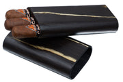 Visol Silas Exotic Dark Wood Cigar Case - 3 Cigars - Crown Humidors