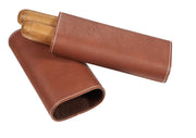 Visol Santa Fe Chocolate Brown Leather Cigar Case - Vcase747