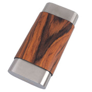Visol Terran Natural Wood & Stainless Steel Cigar Case - Crown Humidors