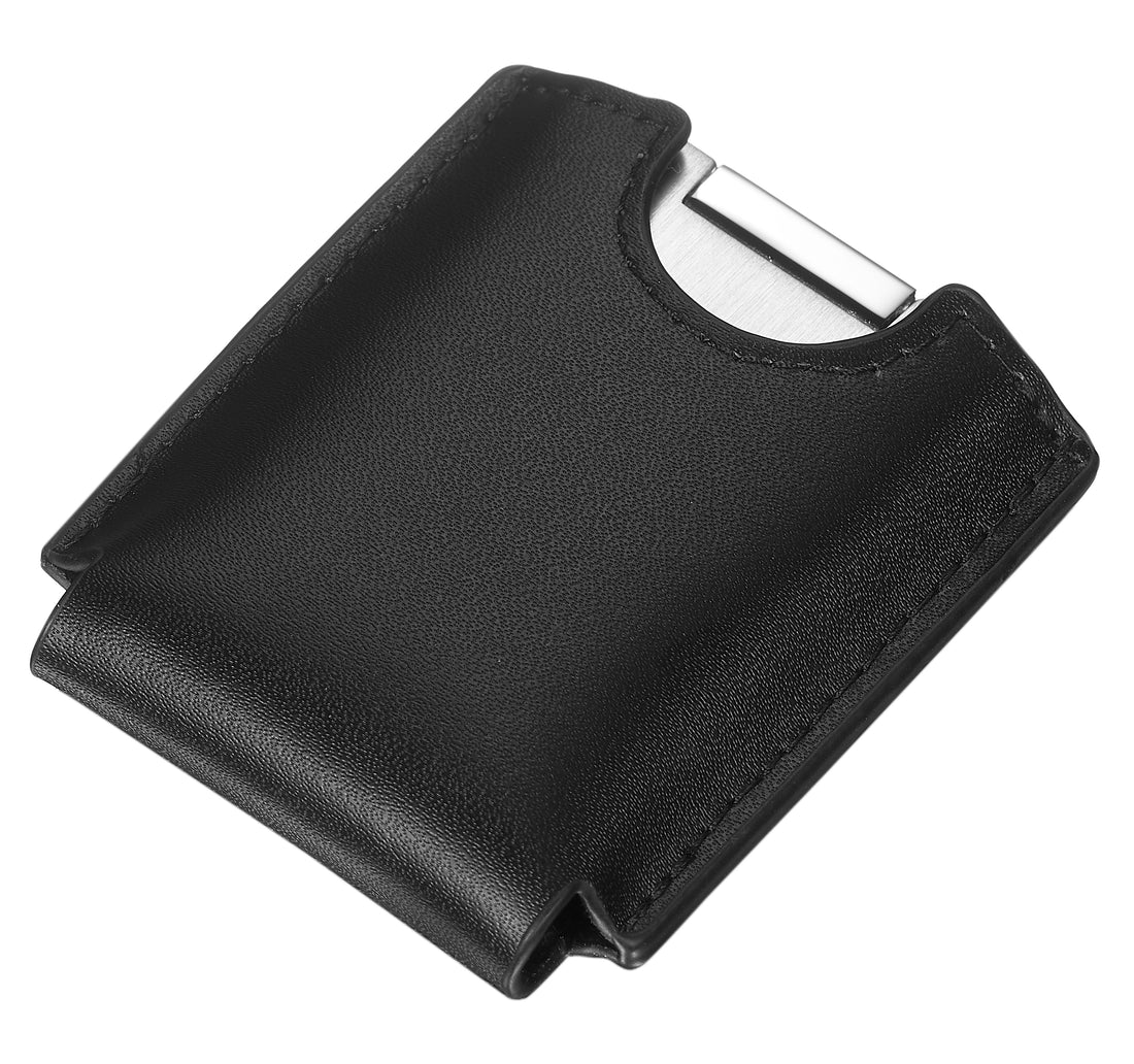 Visol Black Felt with Leather Exterior Stitched Cigar Cutter - Crown Humidors