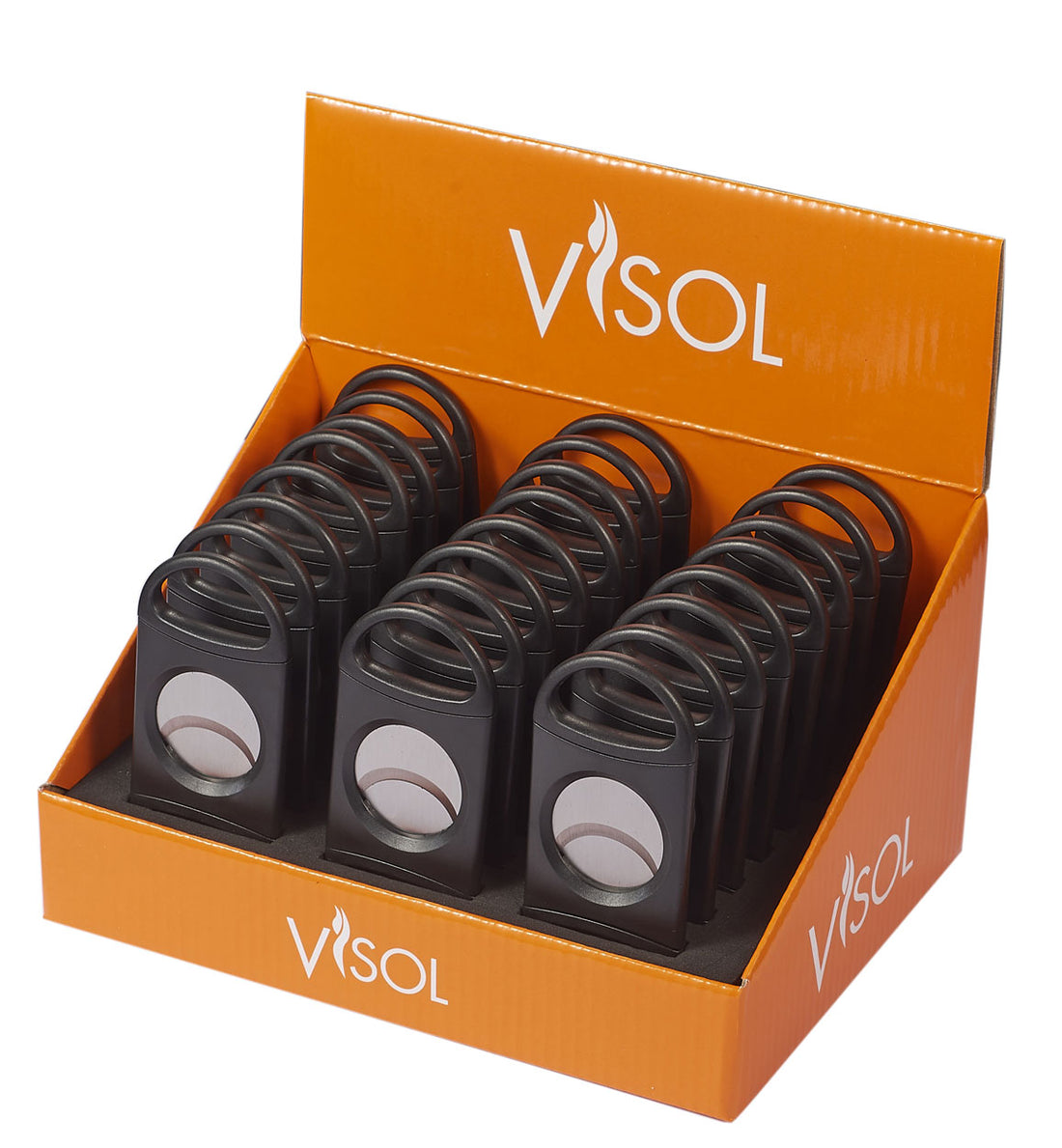 Visol Rand Cigar Cutter Black 24 Retail Prepack - Crown Humidors