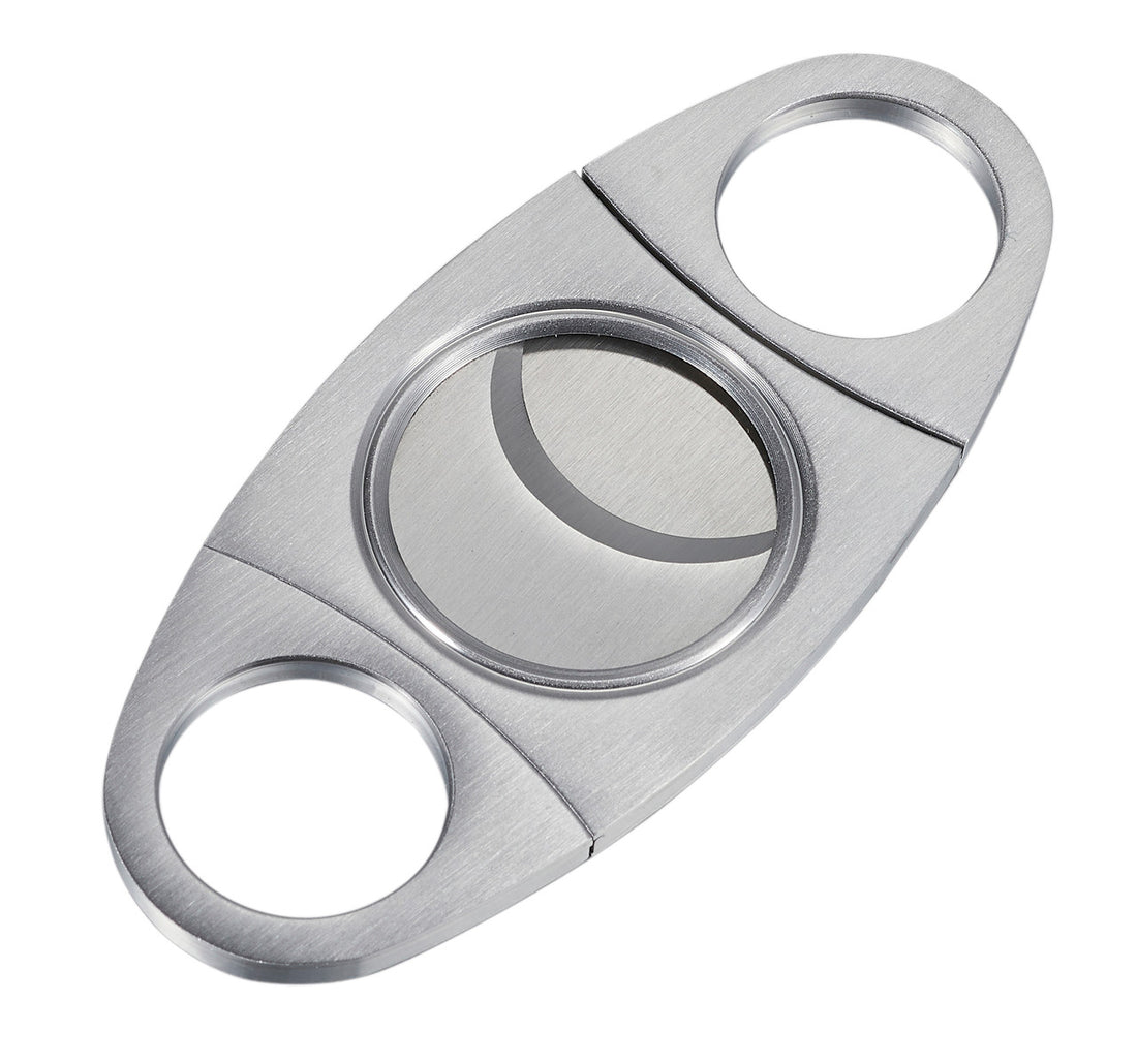 Visol Slimline Double Guillotine Cigar Cutter - Silver - Vcut427