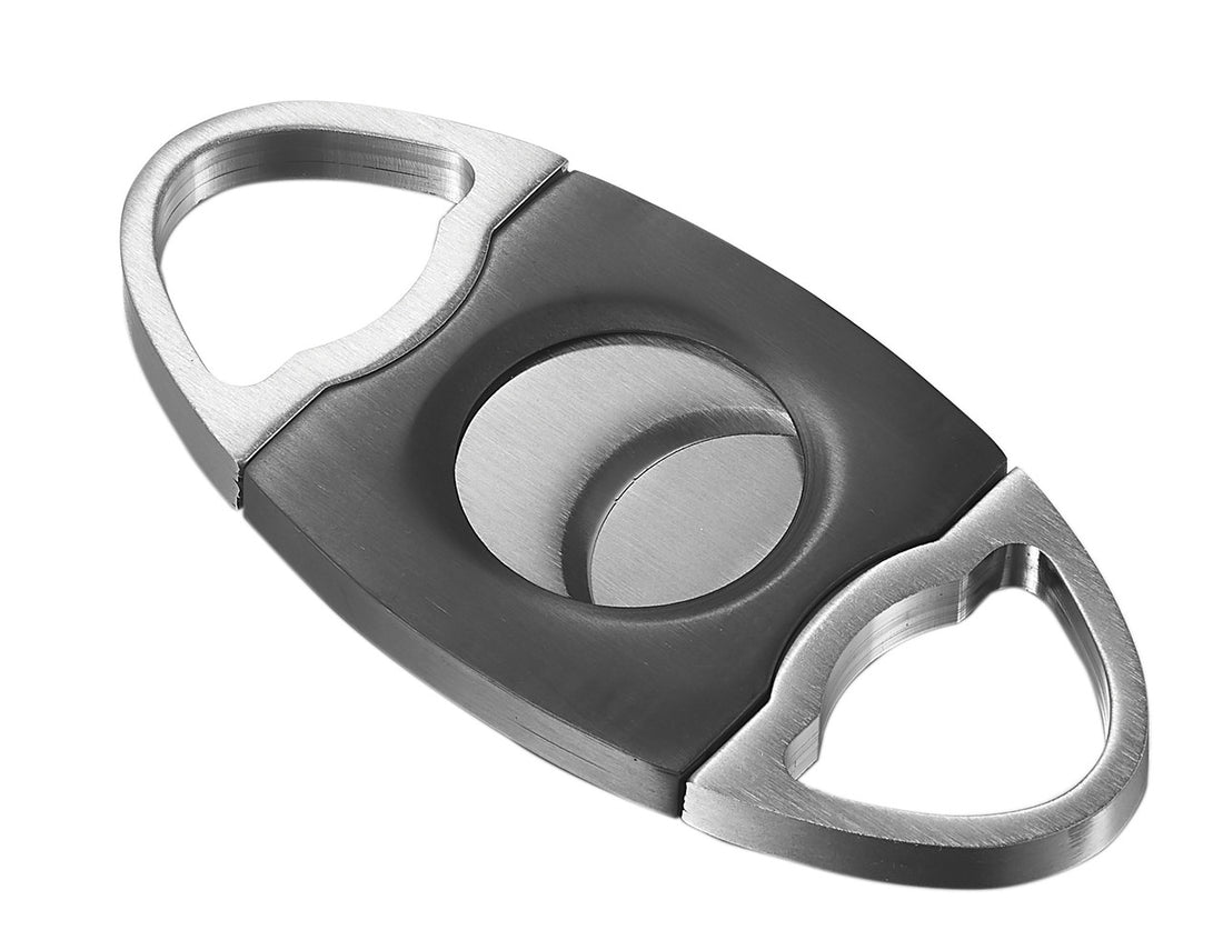 Visol Perfecto Gunmetal And Stainless Steel Double Guillotine Cigar Cutter - Vcut714Gm