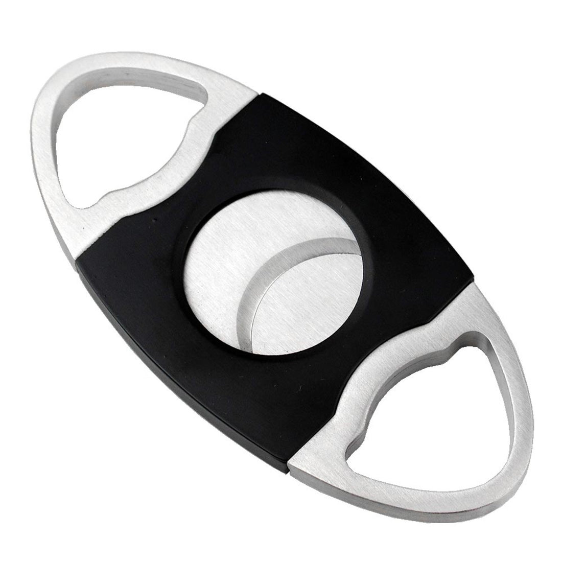 Visol Perfecto Black And Stainless Steel Double Guillotine Cigar Cutter - Vcut714