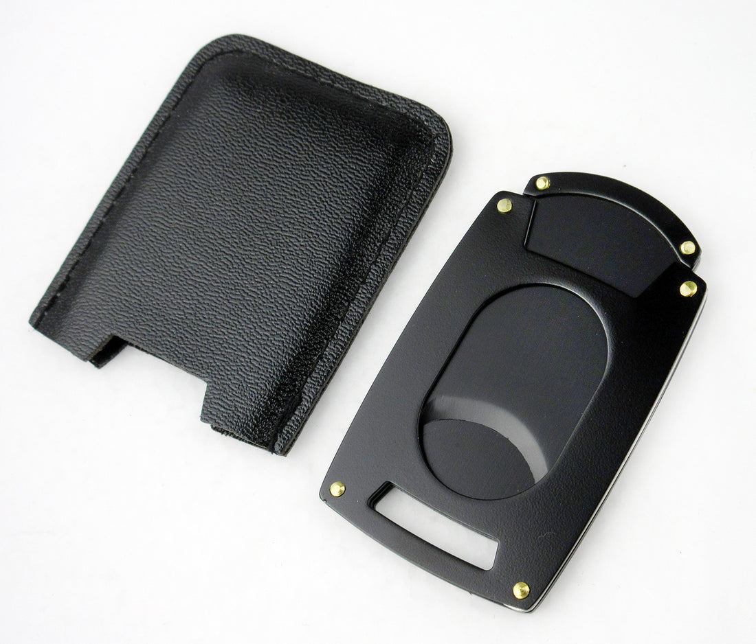 Visol Matte Black Guillotine Pocket Cigar Cutter - Crown Humidors