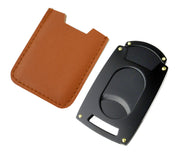 Visol Guillotine Pocket Cigar Cutter - Brown Pouch - Crown Humidors