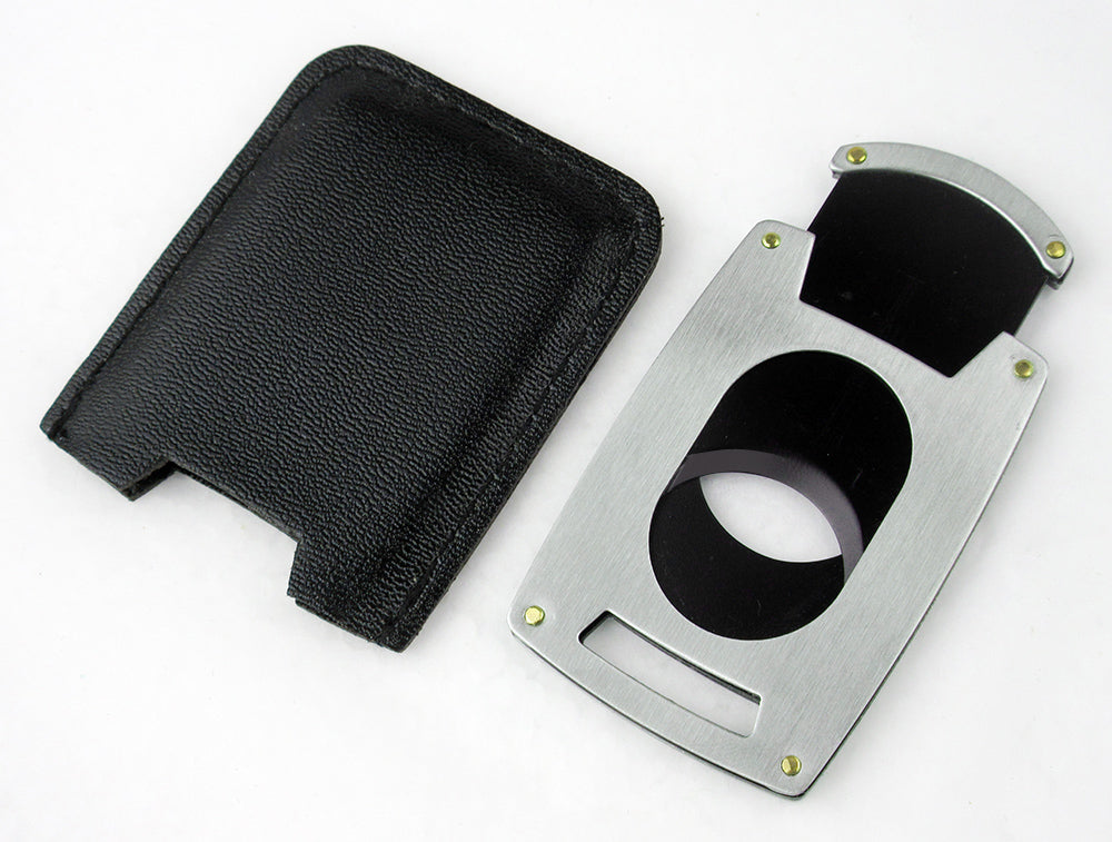 Visol Brushed Chrome Guillotine Pocket Cigar Cutter - Crown Humidors