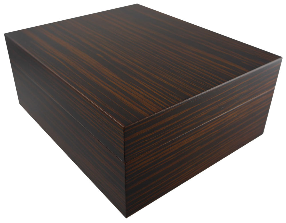 Visol Monteccino Ebony Veneer Desktop Humidor - Up to 25 Cigars - Crown Humidors