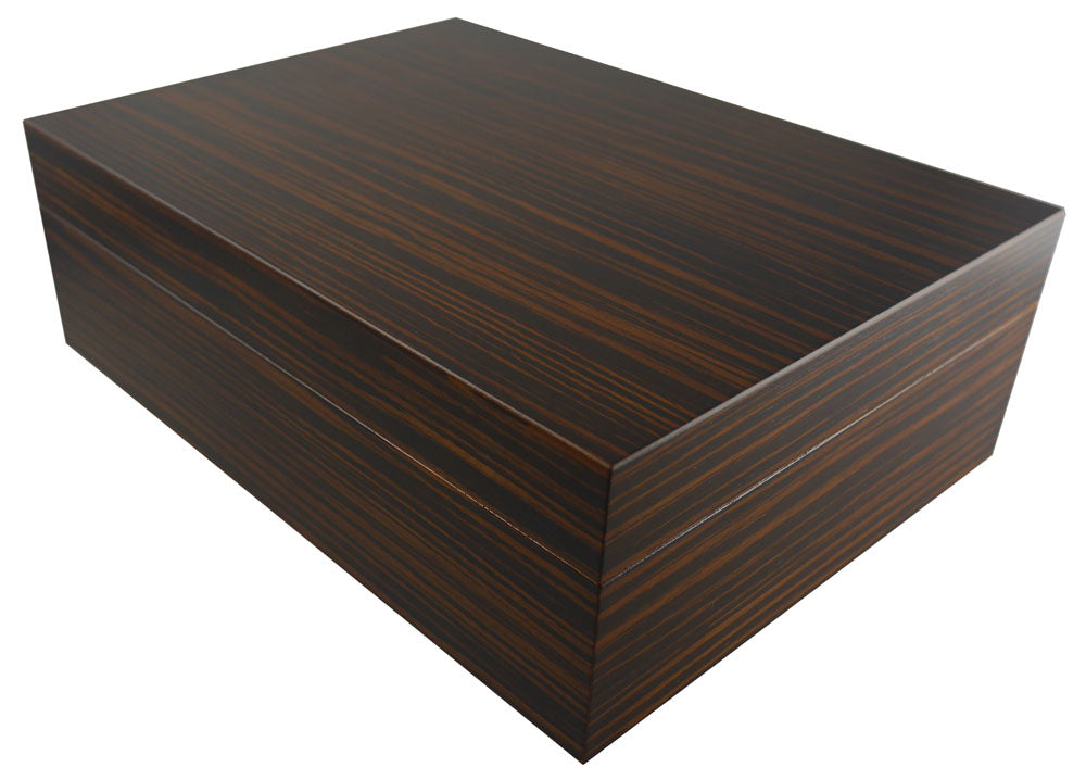 Visol Como Ebony Veneer Desktop Humidor - Up to 50 Cigars - Crown Humidors