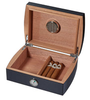 Visol Blackburn Carbon Fiber Look Cigar Humidor - Holds 25 Cigars - Crown Humidors