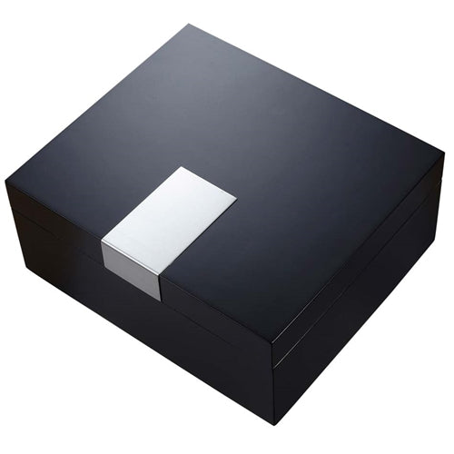 Visol Marcus Black Matte Cigar Humidor - Holds 50 Cigars - Crown Humidors