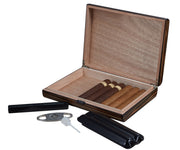 Visol Jerrod Exotic Ebony Cigar Humidor Gift Set - Crown Humidors