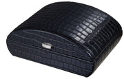 Visol Blake Crocodile Pattern Black Leather Humidor - 35 Cigar ct - Crown Humidors