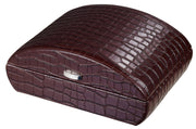 Visol Blake Crocodile Pattern Brown Leather Humidor - 35 Cigar ct - Crown Humidors