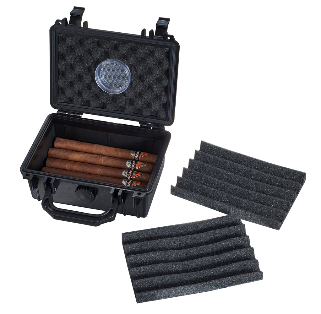 Visol Rider Hard Plastic Travel Cigar Humidor - 15 Cigars - Crown Humidors