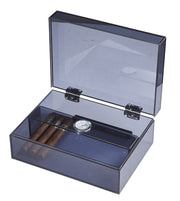 Visol Leo Transparent Navy Blue Humidor - Holds 50 Cigars - Crown Humidors
