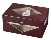 Visol Hudson Red Antique Wood Stain Humidor - Holds 125 Cigars - Crown Humidors