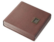 Visol Red-Brown Leather Madrid Cigar Humidor with Embedded Digital Hygrometer - Crown Humidors