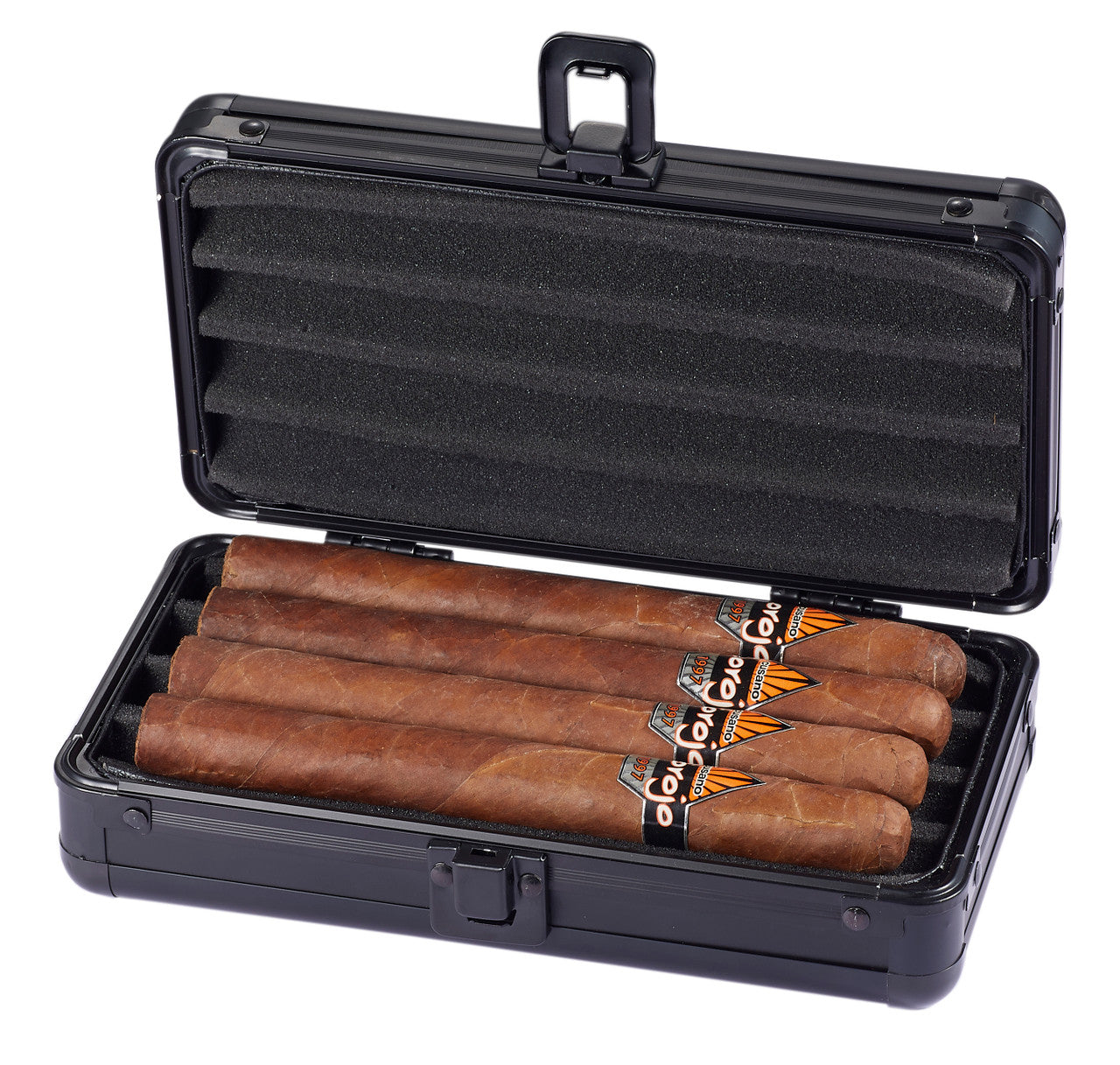 Visol Setke Black Matte Travel Cigar Case - Holds 4 Cigars - Vhud903Bk