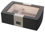 Pierre Cardin Milton Glass Top Cigar Humidor Humidor - Holds 75 Cigars - Crown Humidors