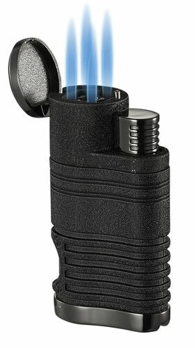 Visol Capitol Black Quad Flame Torch Lighter - Crown Humidors