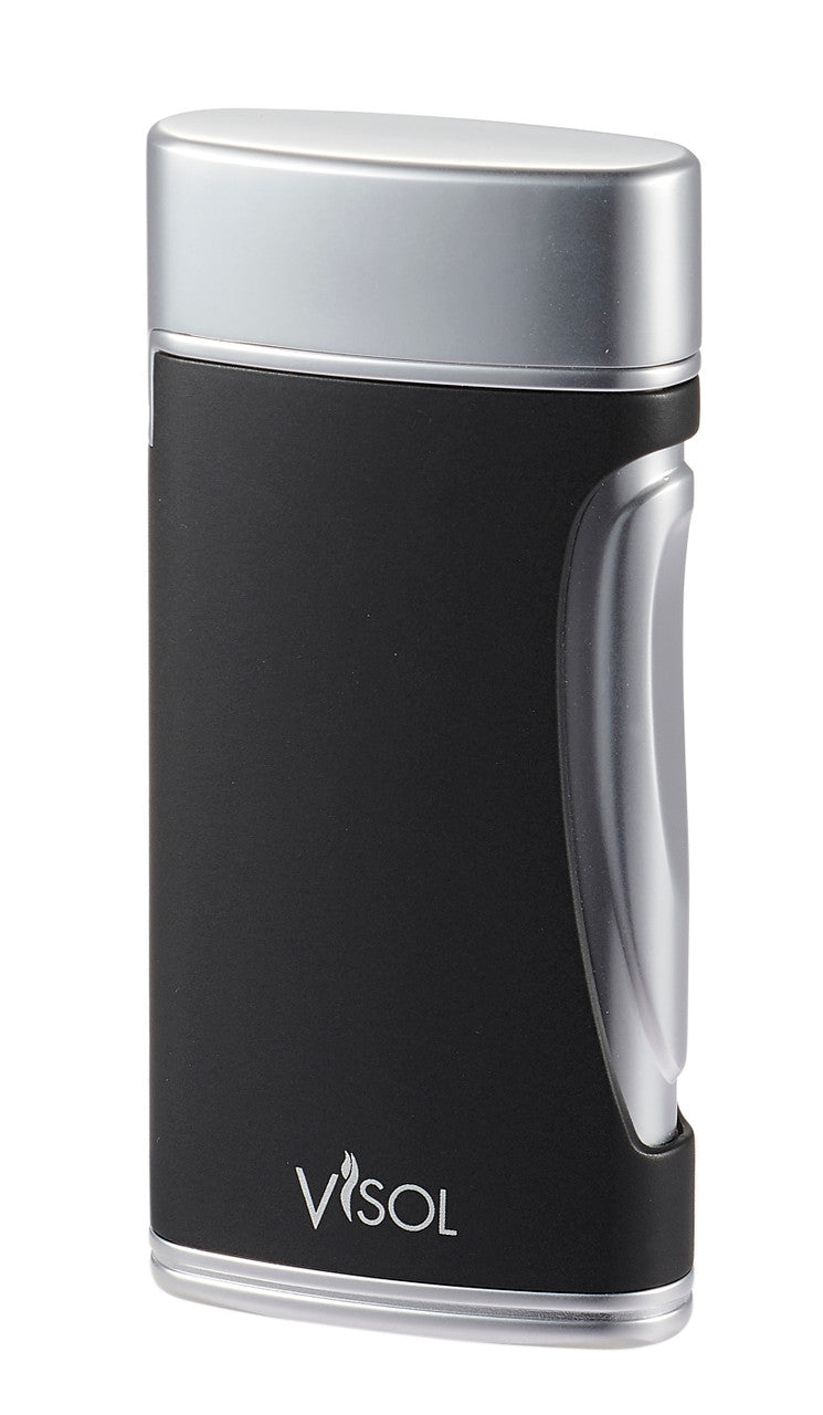 Visol Duomatt Matte Black Double Flame Cigar Lighter - Vlr3017001