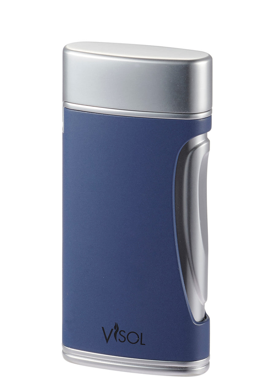 Visol Duomatt Navy Blue Double Flame Cigar Lighter - Vlr3017002